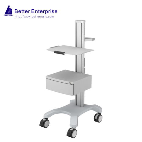Mobile Equipment Cart with 1 Shelf and Large Storage Drawer
